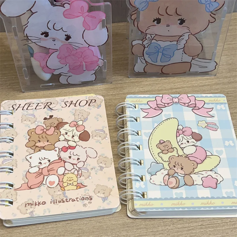 Imagem -03 - Sanrio Portátil Bobina Conta Livro Notepad de Bolso Mikko Kawaii Notebook Desenhos Animados Papelaria Estudante Presentes por Atacado a7 Pcs