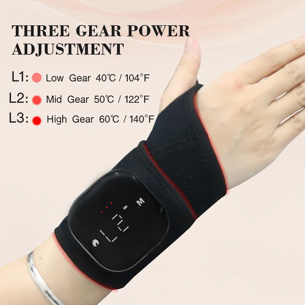 اللاسلكي الضوء الأحمر تدليك العلاج معصمه الأشعة تحت الحمراء الاهتزاز المعصم الفرقة التفاف للأيدي