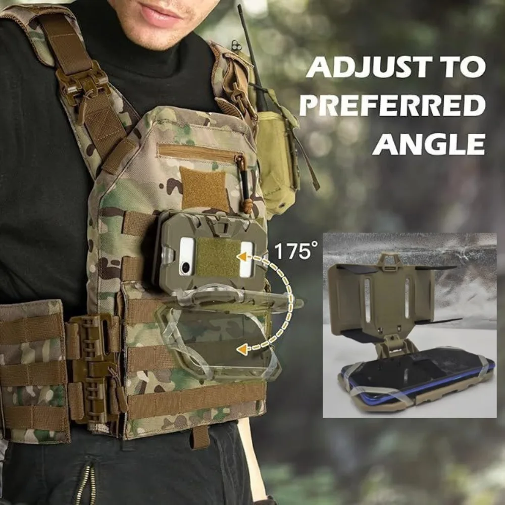 Holder MOLLE System Mobile Phone Mount Plate Adjustable Smartphone Backboard for Outdoor Hunting Tactical Vest Gear Accessories