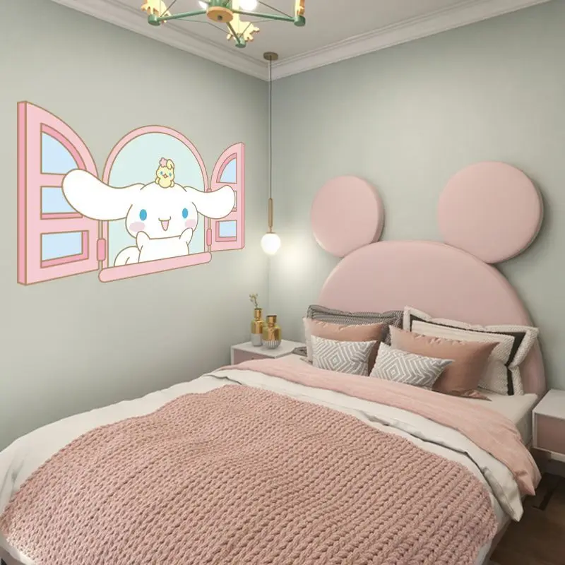 Sanrio Cinnamoroll Wall Paper Cartoon Anime Cinnamoroll Wall Sticker Girls Bedroom Window Car Waterproof Self Adhesive Sticker