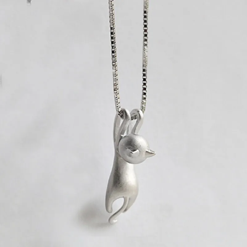 Accessories for Women Silver Color Necklaces Animal Pendant Necklace Lovely Cat Pendant Necklace Collarbone Chain Jewelry Gift