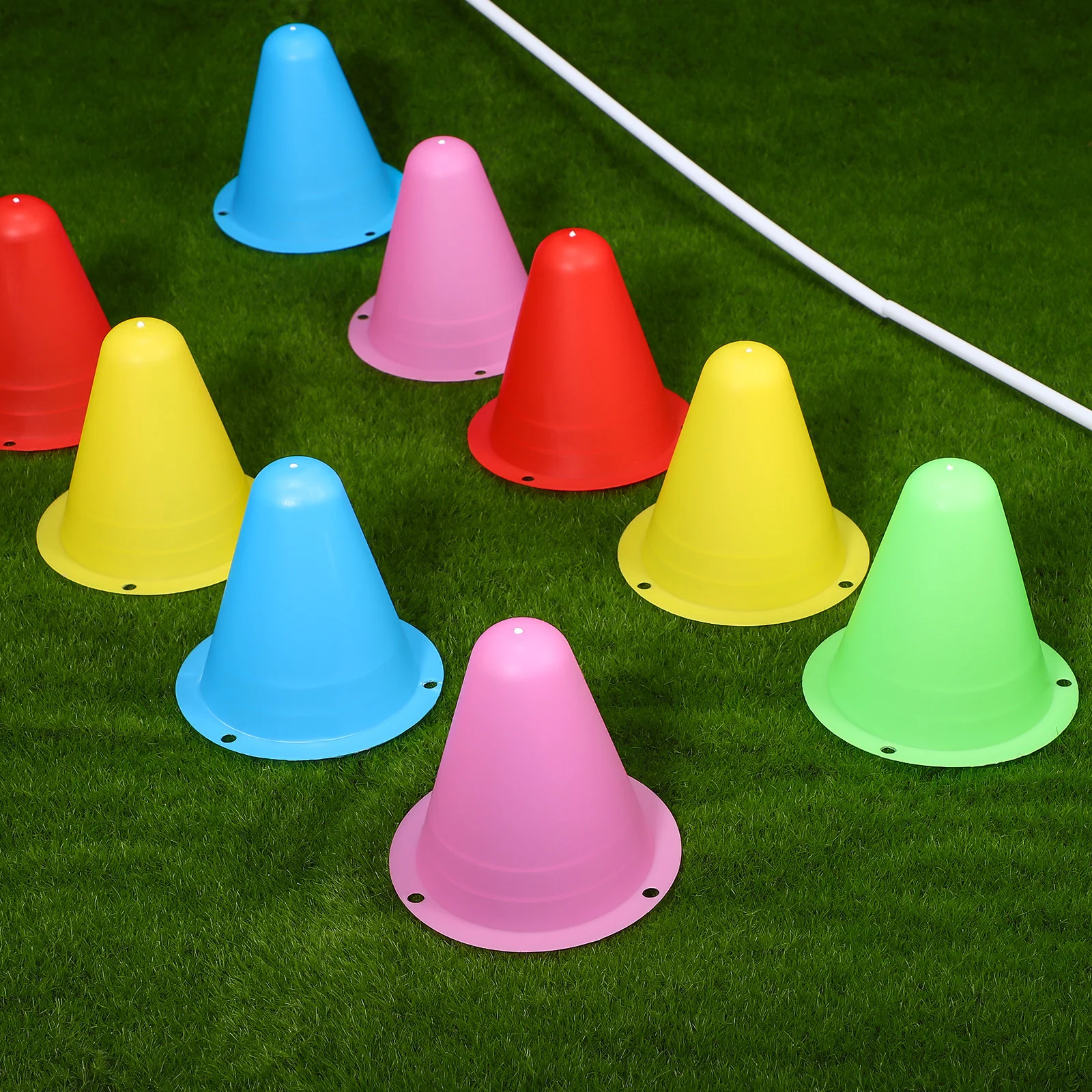 

50 Pcs Roller-Slip Roadblock Cones Soft Durable Training Soccer Sports Plastic Compact Multi-Functional Mixed Colors