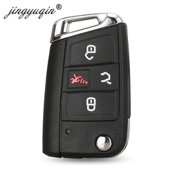 Jinyuqin Flip Pieghevole Chiave Dell'automobile Borsette per Vw Seat Ibiza Skoda Superb Golf Mk7 Passat B8 Tiguan allspace Chiave A Distanza caso 4 Bottoni