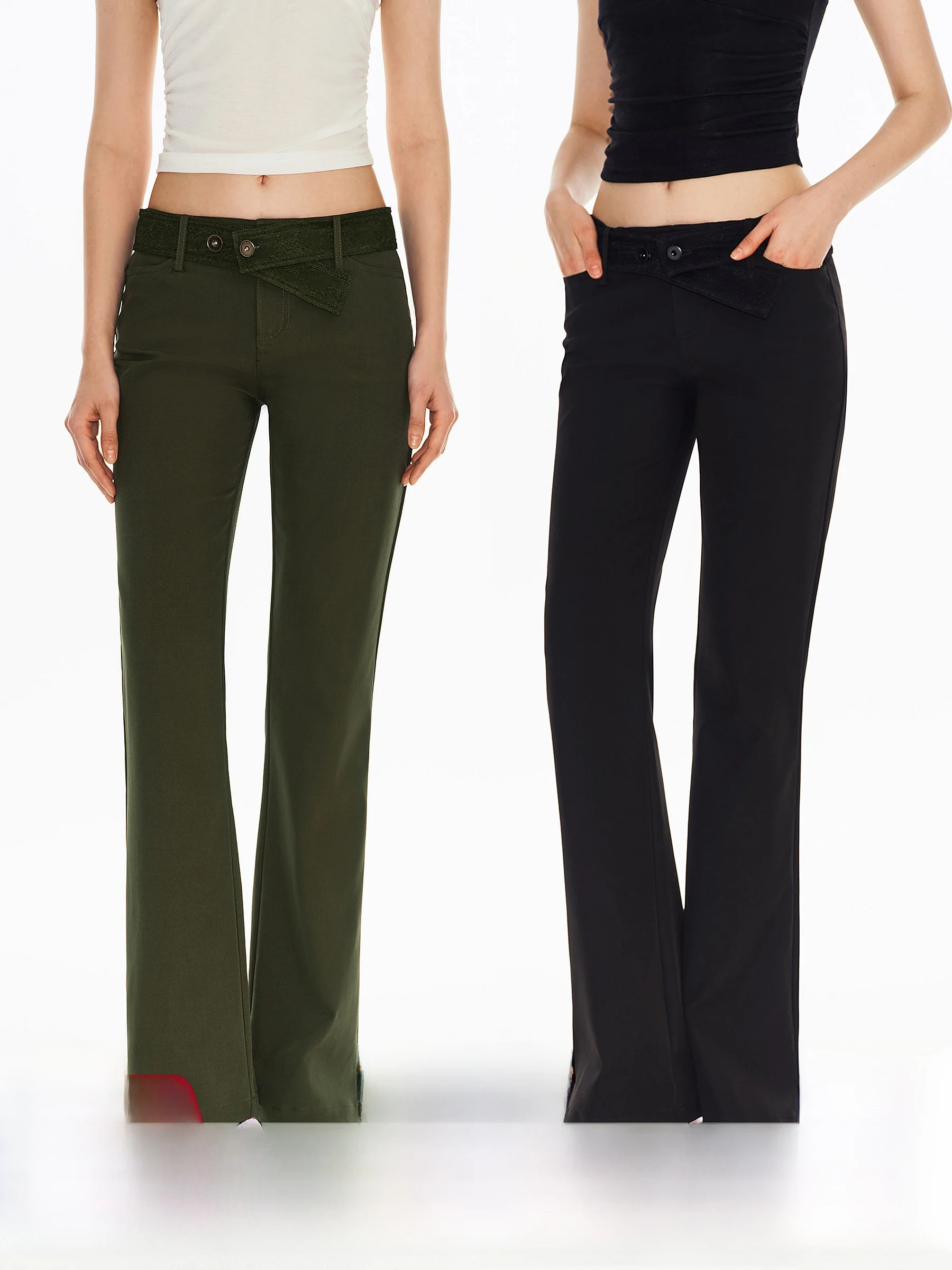 

Брюки AYF с высокой талией, прямые, слегка расклешенные, повседневные, дышащие, из полиэфирного волокна, с лоскутным дизайном, для ежедневной носки