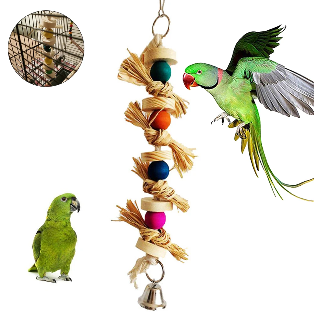 Pet Bird Parrot Hanging Toys Nipple Swing Chain Cage Stand Molar Parakeet Chew Toy Decoration Pendant Ornament Bird Accessories