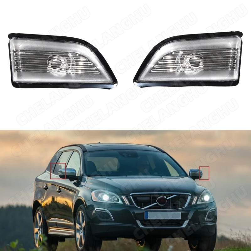 

1Pair Mirror Turn Signal Light Without Bulb For Volvo XC60 2008 2009 2010 2011 2012 2013 Side Indicator Lamp 31217288 31217289