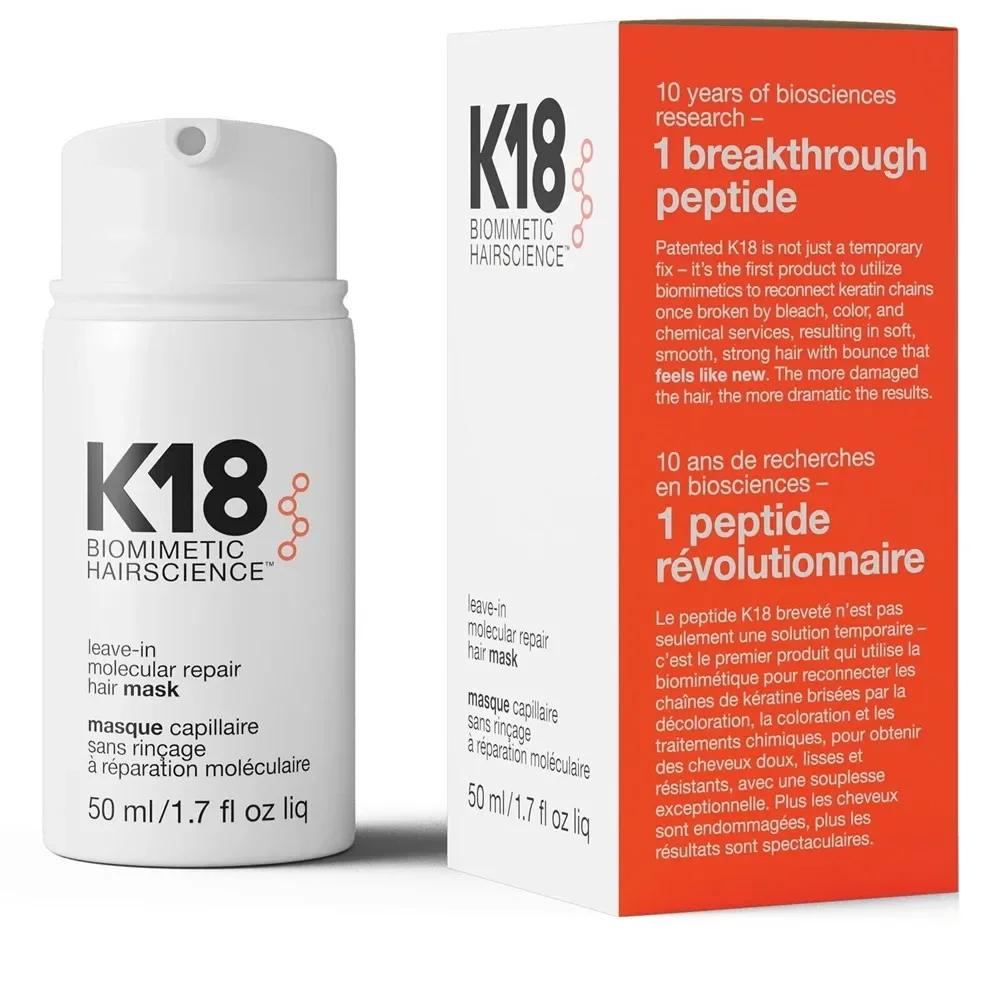 

K18 50ml Leave-In Molecular Repair Hair Mask Damage Restore Soft Hair Deep Repair Keratin & Scalp Treatment Hair Care Condition