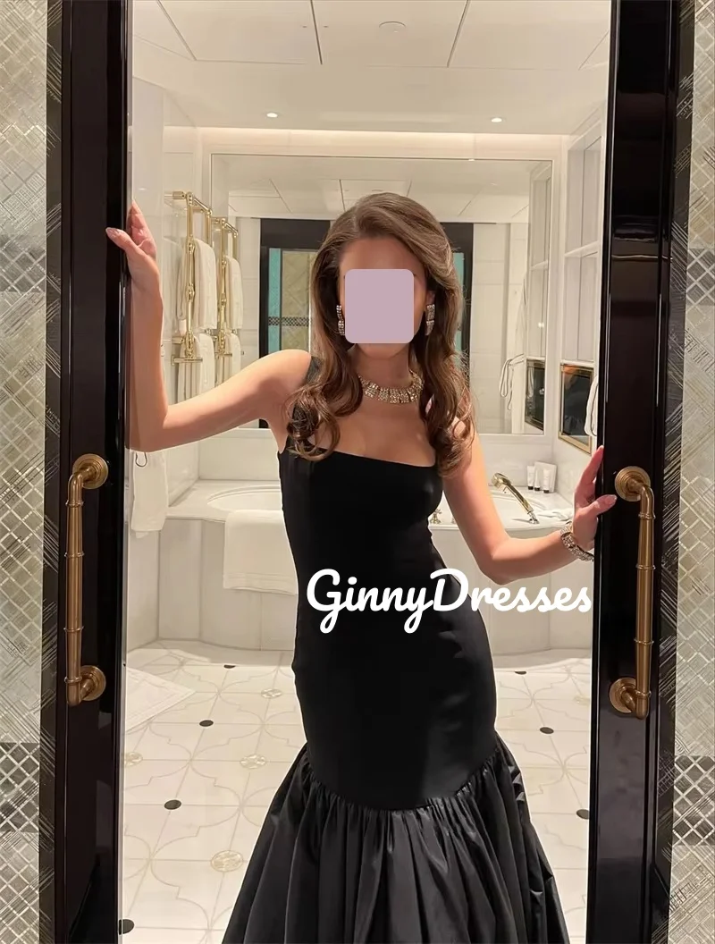 Partykleider, individuelle Meerjungfrau, quadratischer Ausschnitt, Reißverschluss, luxuriöse Abendkleider, Rüschen, ärmellose Kleider für besondere Anlässe