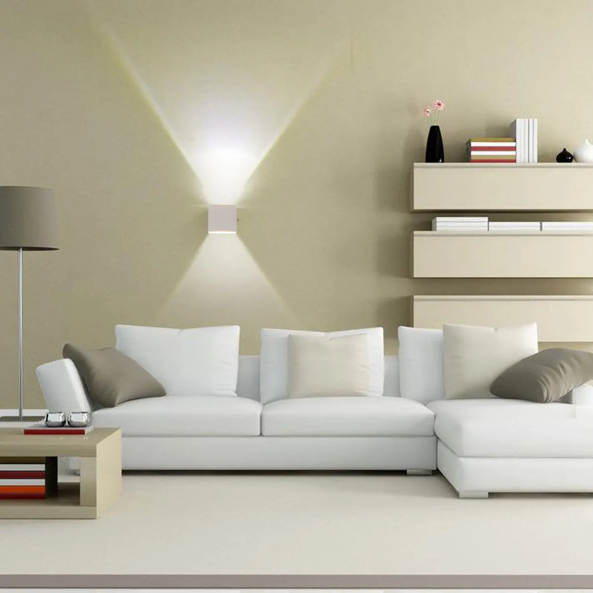 

Square LED Wall Lamp Modern Indoor Lighting White Sconce Bedroom Creative Durable Lightweight Easy Assemble High Quality