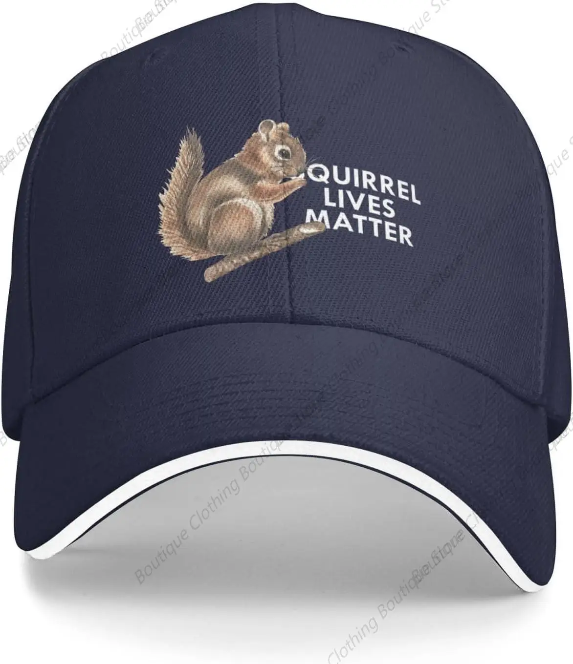 

Squirrel Lives Matter Hat Save The Squirrels Baseball Cap for Men Women Trucker Hats Funny Cap Navy Blue