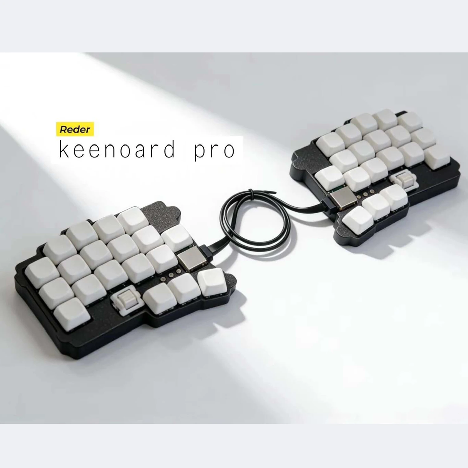 Keyboard Keenorad Pro Dual Knob Split Keyboard DIY Kit Vial QMK RJ45 Connector 38 Key 3D Printed Case Mechanical Kit