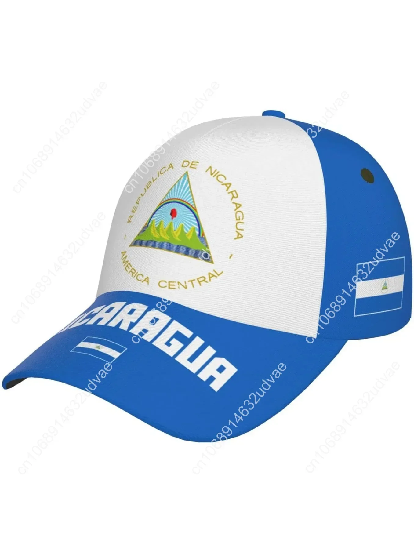 

Nicaragua Flag Nicaraguans Baseball Cap Full Print Adult Men Hat Patriotism Supporter Soccer Caps Black