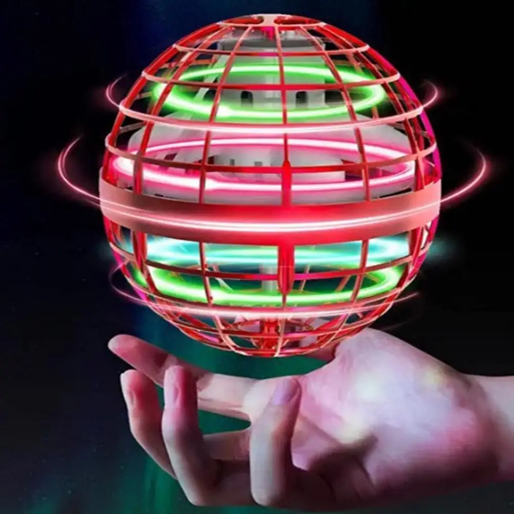 Flying Ball Children's Hand Controlled Color LED Cosmic Globe 360 ° Rotating Suspension Ball Suitable for Indoor and Outdoor Toy