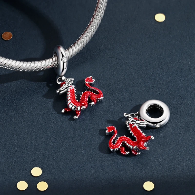 Hot Sale 925 Sterling Silver Cartoon Girl Beads & Rose & Ladybug Dangle Charm Fits Boutique Bracelet Golden Red Pendant Gifts