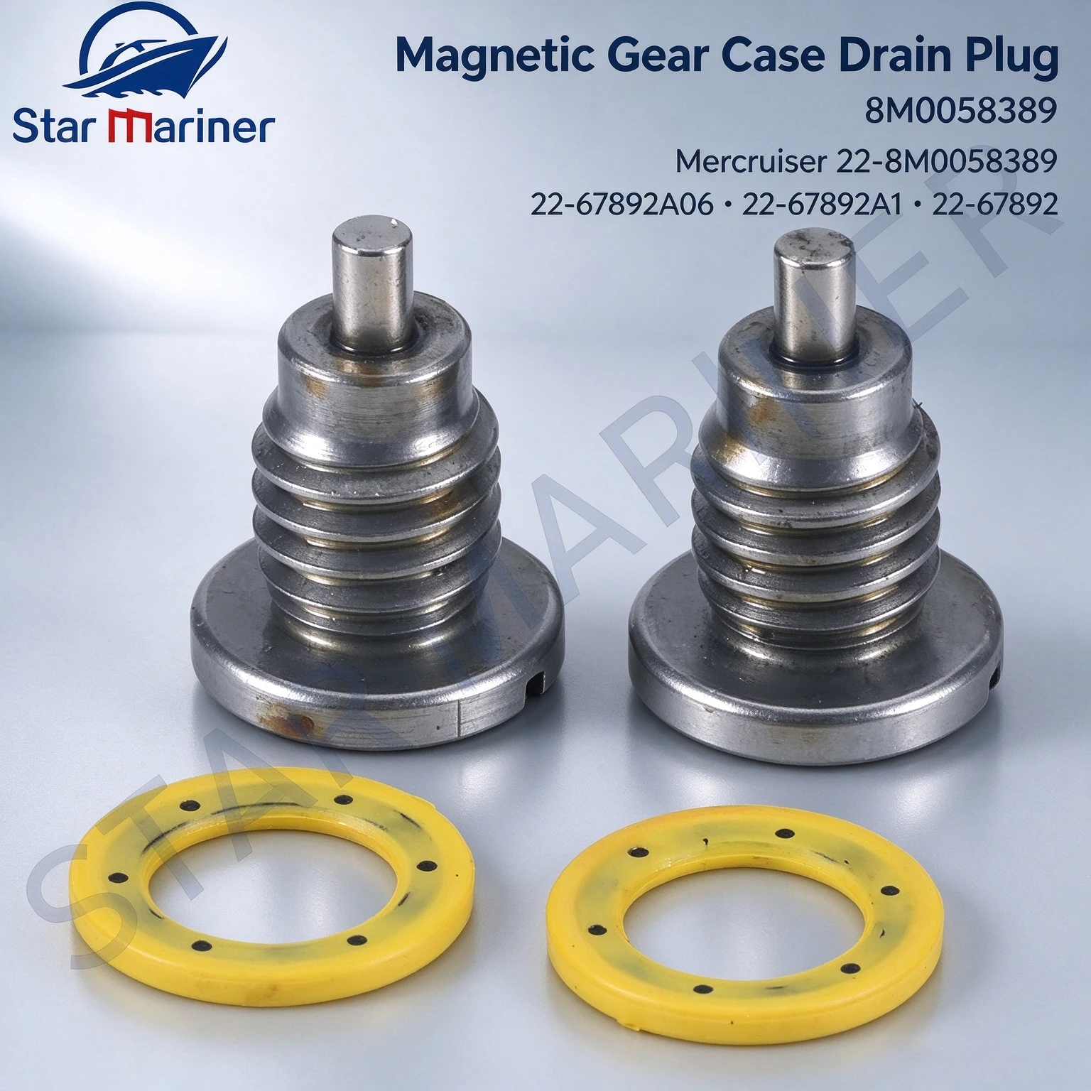 Outboard Engine Parts Magnetic Gear Case Drain Plug Screw Gasket 8M0058389 22-8M0058389 For Mercruiser 2PCS
