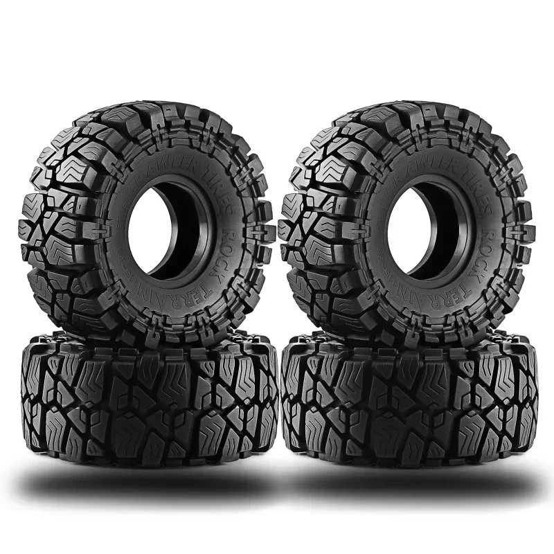 4PCS 1.9 Rubber Tire Wheel Tyre for 1/10 RC Crawler Car Axial SCX10 Pro Capra TRX4 RC4WD D90 Redcat