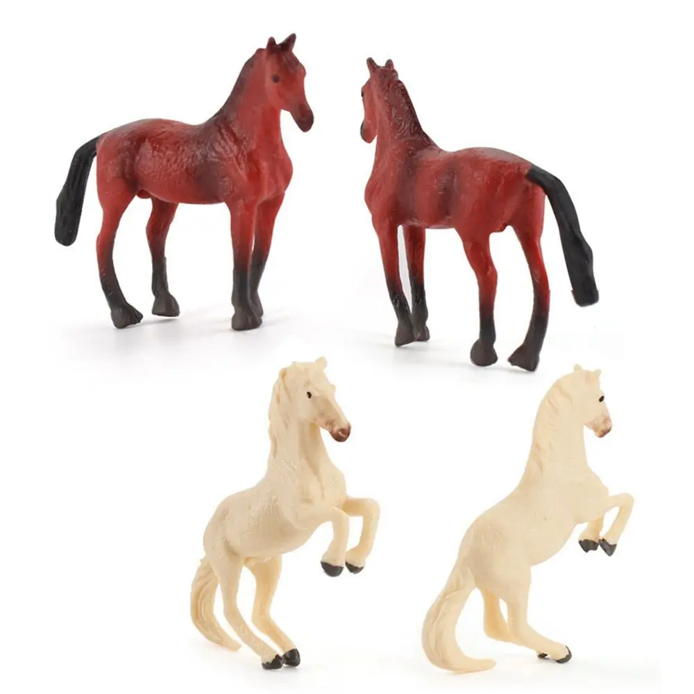 Figuras de poni de simulación de étalón de Morgan árabe para niños, juguetes educativos, adornos de escritorio en miniatura de caballo, modelos de animales