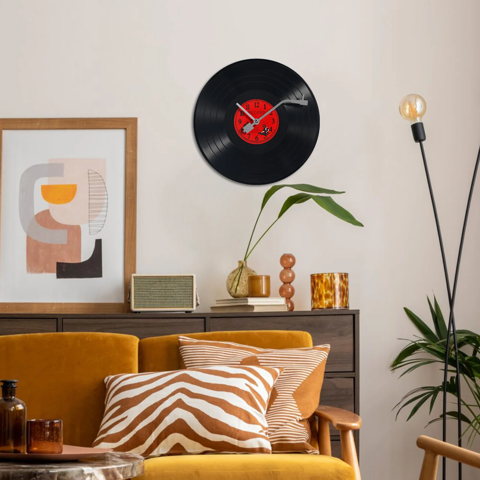 Reloj de pared con disco de vinilo, exquisito, creativo, elegante, decorativo, colgante de plástico, estilo Vintage, para el hogar