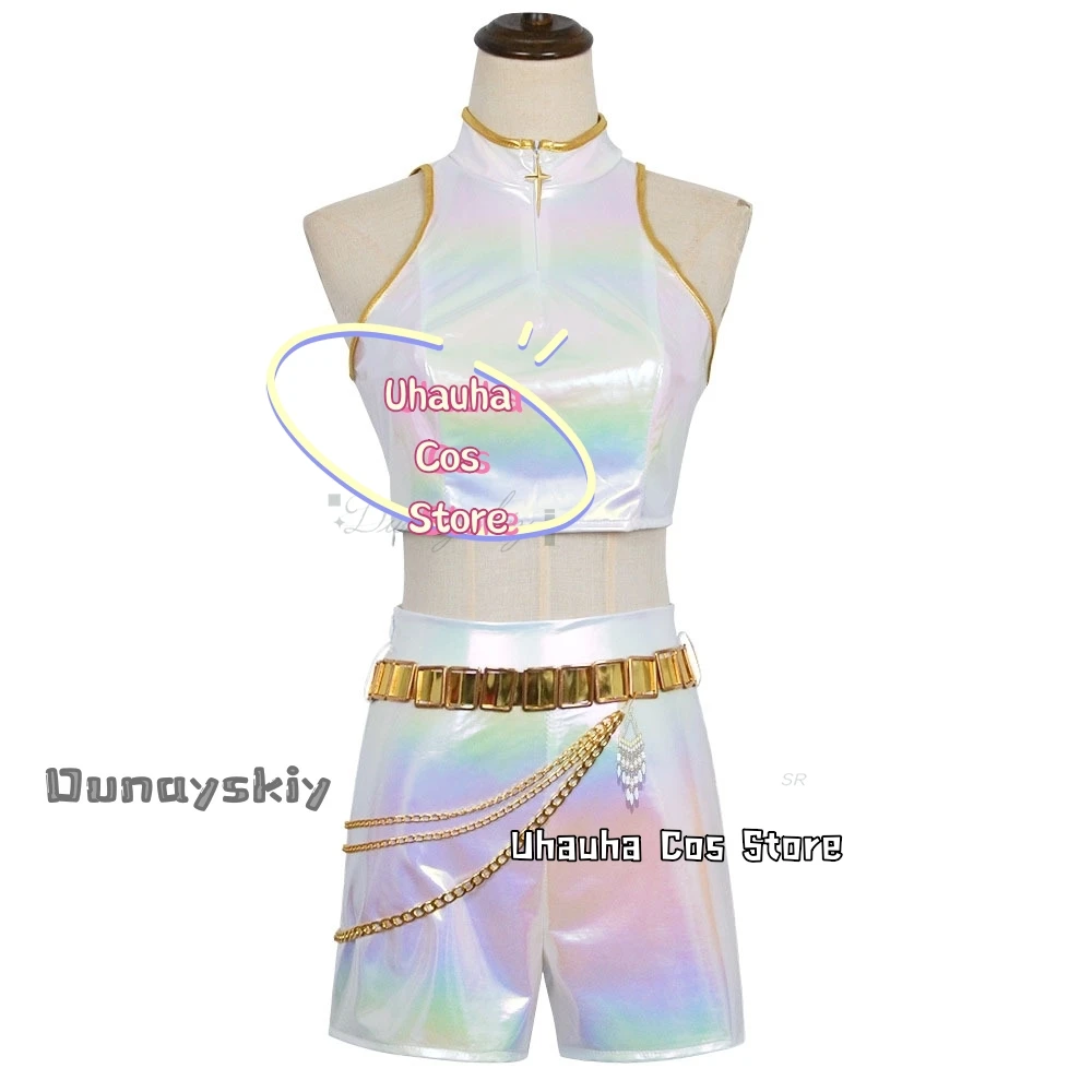 Rumi Anime K-POP Demon Hunters disfraz de Cosplay dorado blanco peluca de Cosplay para niños accesorio ropa para niños para carnaval Halloween