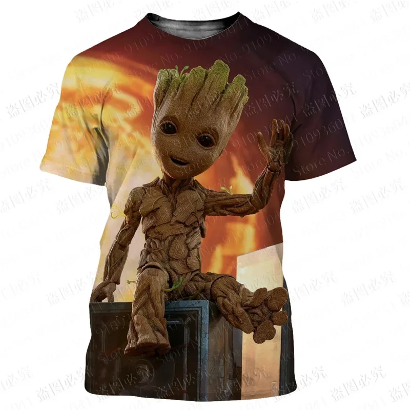 Guardians Of The Galaxy Groot 3D Print Disney T Shirt  Men Women Casual Style Summer Casual Streetwear Tee Tops Cartoon