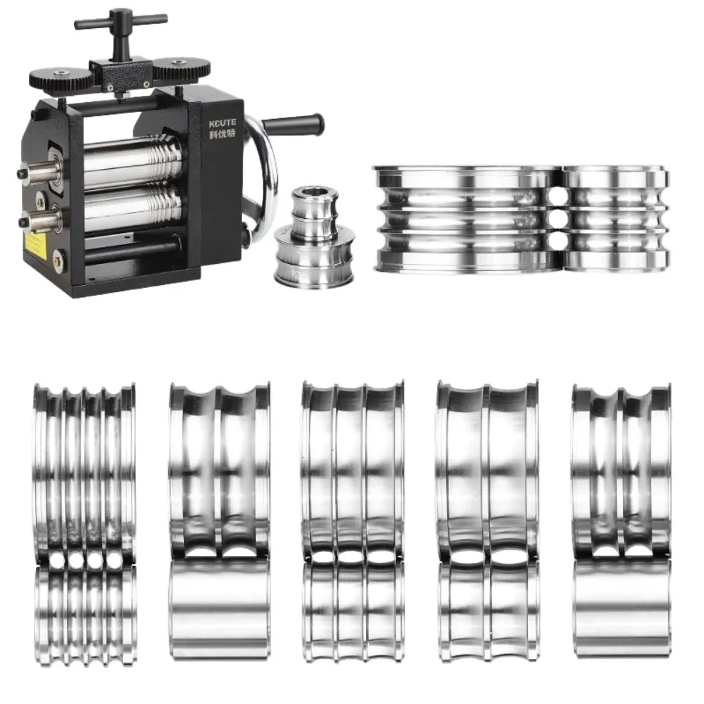 ersatile Gold Siler Jewelry Bralet Molding Press Round Tire Jewelry Rolling Mill hine With 7 Pairs Auxiliary Wheels Kit