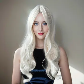 Pelucas sintéticas de 65cm, rizos largos blancos, peluca de pelo rizado ondulado esponjoso, pelucas de pelo largo de estilo de hadas, accesorios para cubrir la cabeza completa a la moda