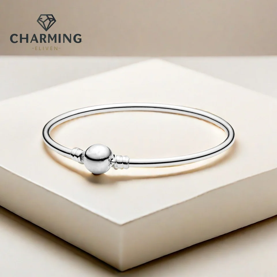 

CHARMING Jewelry S925 Sterling Silver Moments Bangle for Anniversary's Gift Fit for European Charms