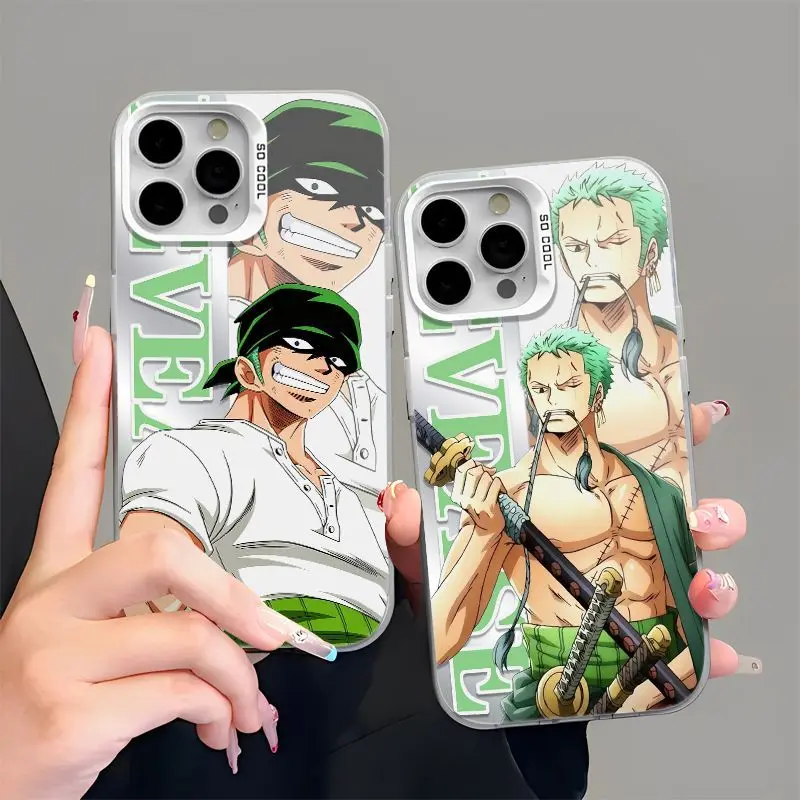 

Anime One Piece Zoro Phone Case for IPhone 17Pro 16 15 14 13 12 ProMax Mini Air Plus Silicone Phone Case All-inclusive Boys Gift