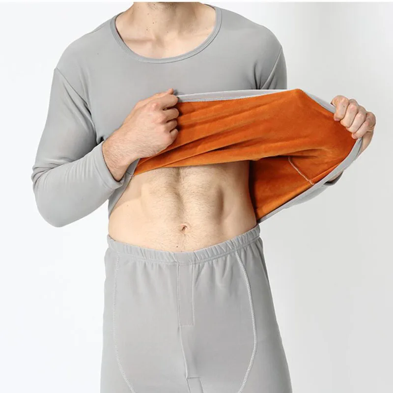 Winter Fleece Thick Mens cotton Thermal Underwear Tops Large Size 8XL 9XL Long Sleeve fleece tshirt Soft Underwear tees 9xl 8xl