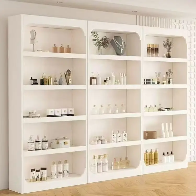 Display Cabinet Products Cosmetics Shelf Samples Beauty Salon Shelves Nail Art Multi-layer Glass Door Display Cabinet