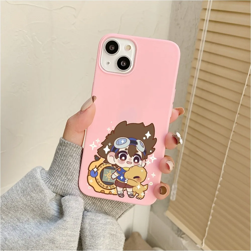 D-Digimon-n Anime Phone Case For Iphone 11 13 14 Pro Max X Xr Xs Max Se2020 12mini Pink Cover Case