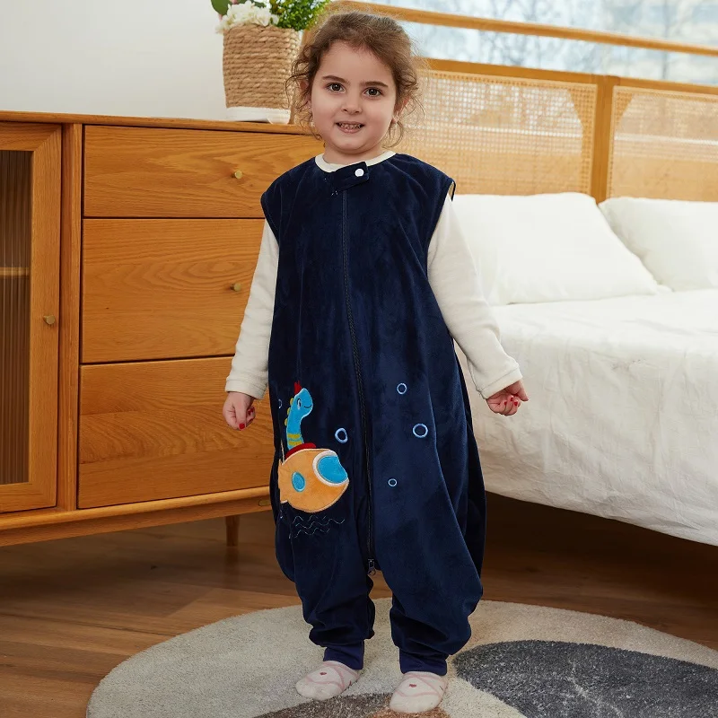 

Детская Пижама с героями мультфильмов MICHLEY, Детская Пижама с ногами, без рукавов, пижама для девочек, мальчиков, Детская сумка, раньше