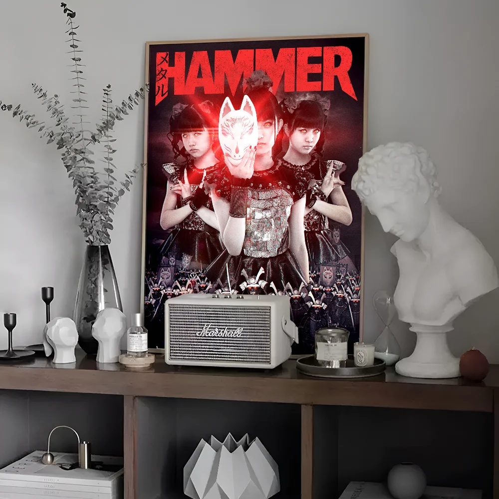 Babymetal Japanese Idol Group Anime Posters Sticky Fancy Wall Sticker For Living Room Bar Decoration Room Wall Decor