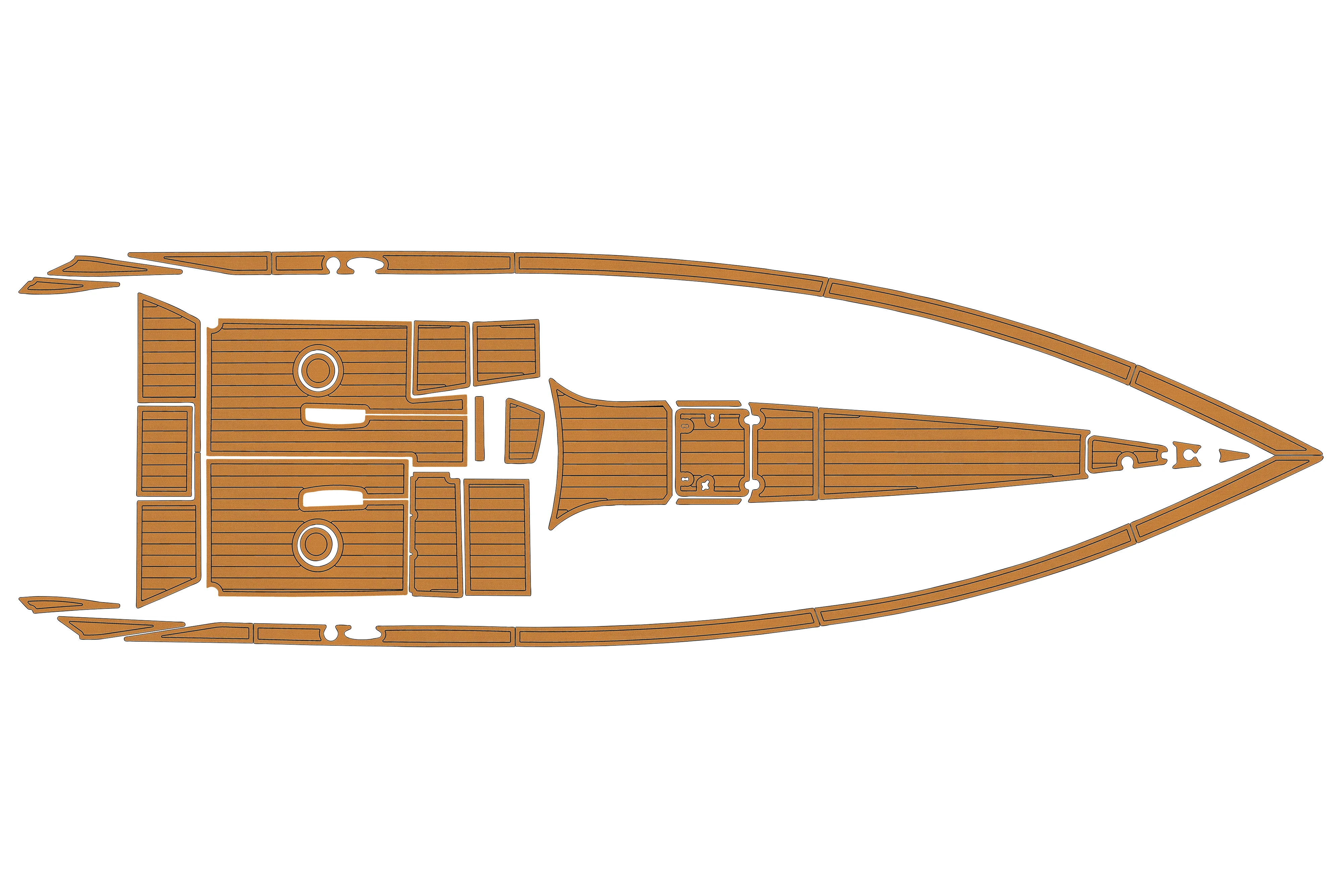 Eva foam Fuax teak seadek marine floor For 2009 Fountain LIGHTNING 33ft Cockpit Swim platform bow 1/4