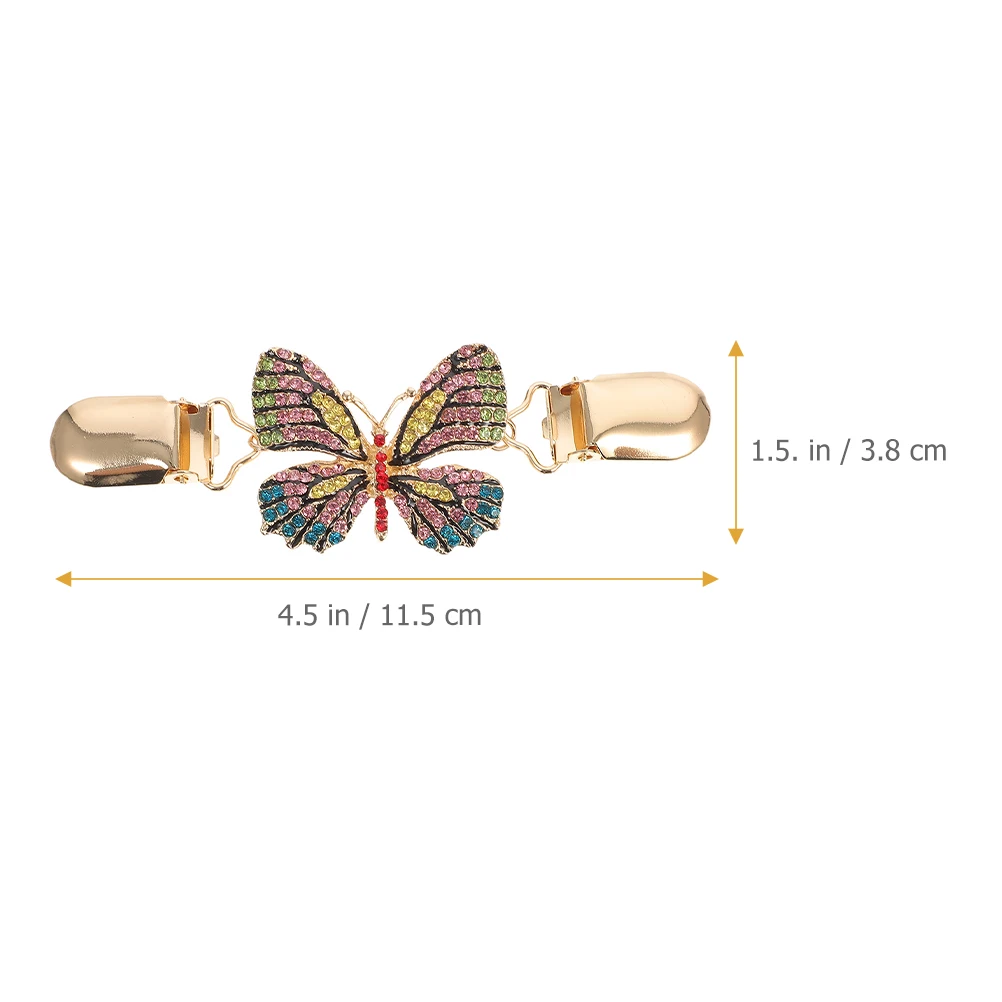 

2pcs Butterflies Charm Cardigan Clip Retro Shawl Clips Vintage Dress Shirt Collar Pins Elegant Garment Fastener For Women