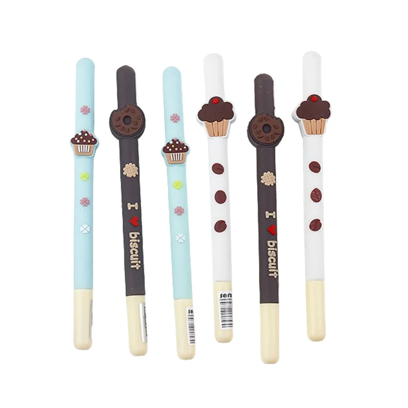 Portable Cute Chocolate Biscuit Gel Pen Novelty Creative Choclate Sweet Cake Lovely Funny Donuts Ballpoint Pen School Stationery