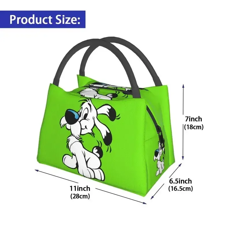 Custom Asterix And Obelix Dogmatix Lunch Bags Women Thermal Cooler Insulated Lunch Box for Picnic Camping Work Travel