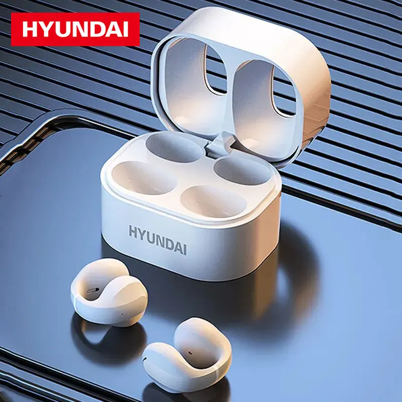 Original HYUNDAI HY-T19 TWS HiFi Ear Clips IPX6 Waterproof Earphones with Mic Earbuds Low Latency Music Sports Gaming Headphones