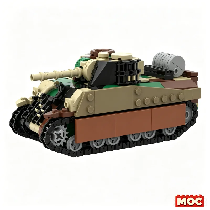 

488PCS MOC Pacific Sherman Tank Military Building Blocks Educational DIY Assembly Toy Halloween Gift For Collection And Display