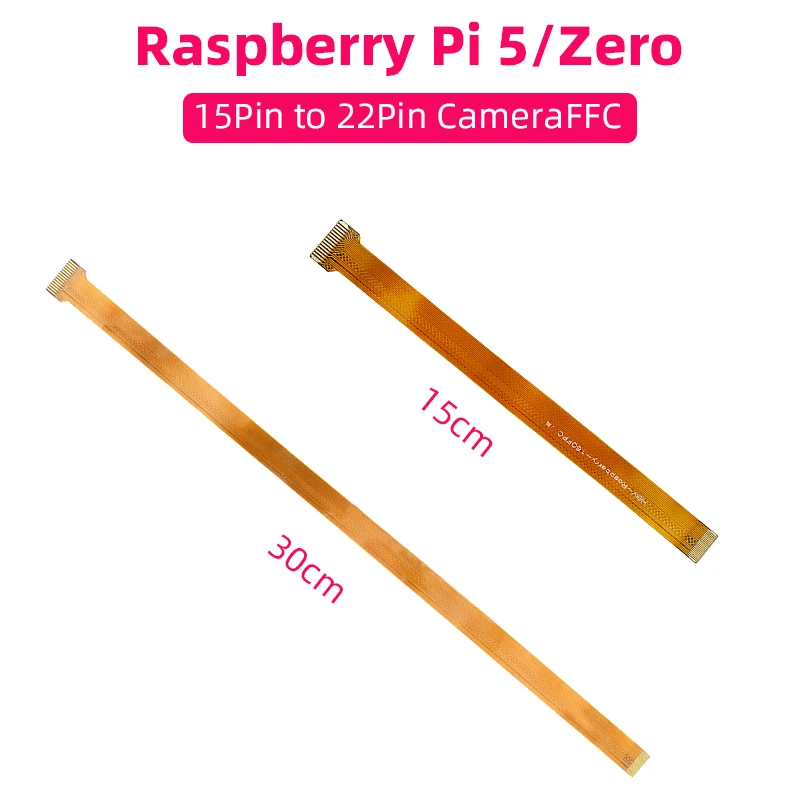 Cable de cámara Raspberry Pi 5 Zero, Cable de 15 y 30 CM, línea de cinta FFC para Raspberry Pi 5 / Zero 2 W/W/V1.3 Pi0, 1 piezas