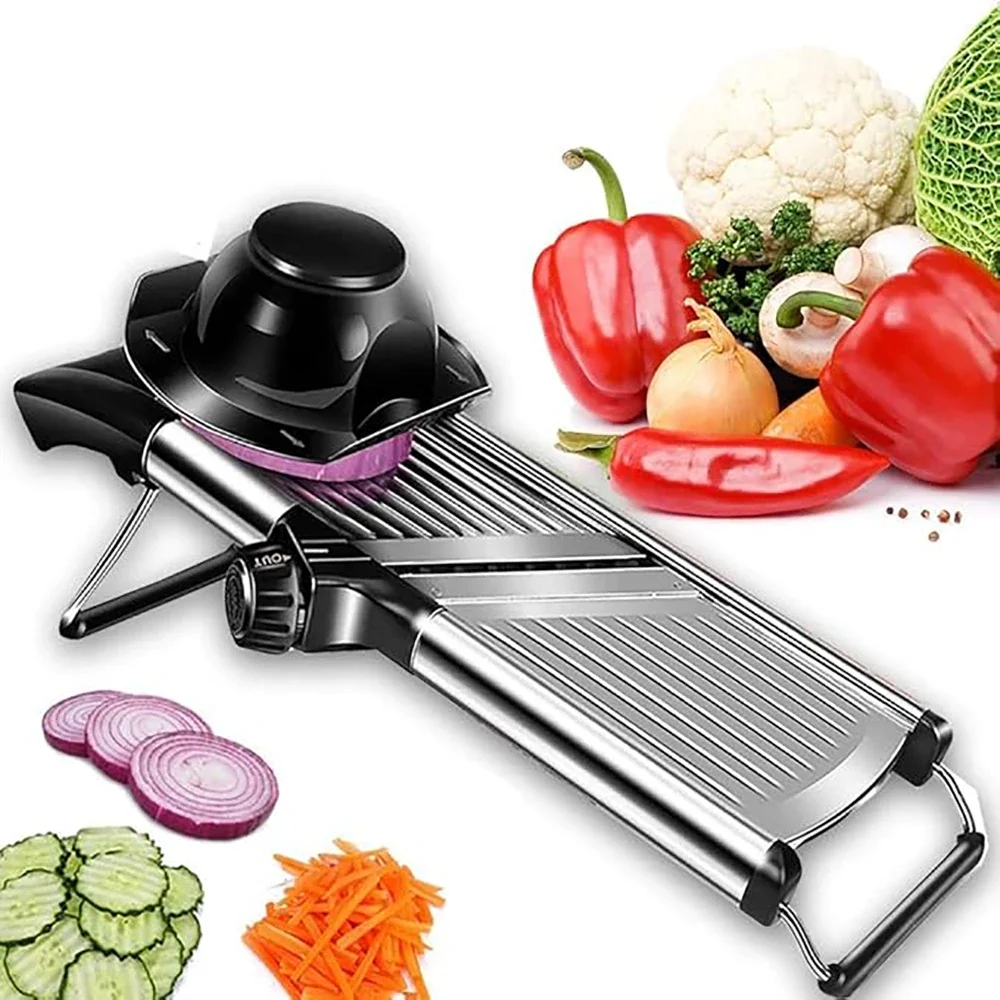 

Multi Functional Vegetable Slicer Slicer Potato and Cucumber Shred Remover Shredded Sliced Diced Stainless Steel Kitchen Tool