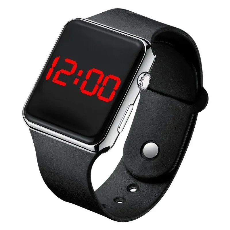 Digitale Horloges Mannen Vrouwen Elektronische Vierkante LED Sport Horloge Mode Casual Eenvoudige Siliconen Vrouwelijke Klok Reloj Para Mujer