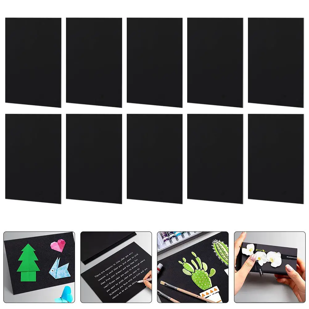 50-sheets-cardstock-paper-thick-black-drawing-paper-blank-greeting-cards-sketch-painting-sheets-for-artists-students