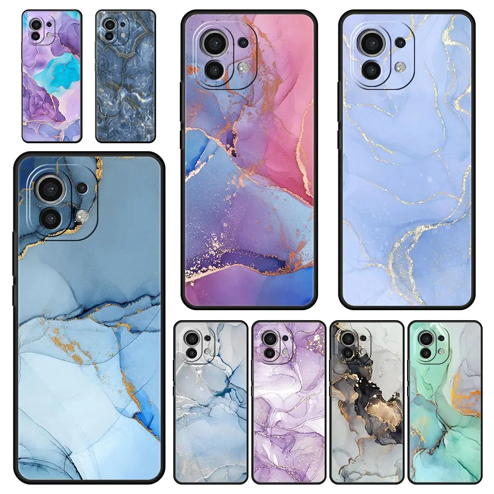 For Xiaomi Mi 13 12T 12 Lite 11 Ultra 10T 11X 11T Pro 9T Phone Case Marble Ink wash Xiaomi Poco X3 NFC X4 F3 F4 M3 M4 5G Cover