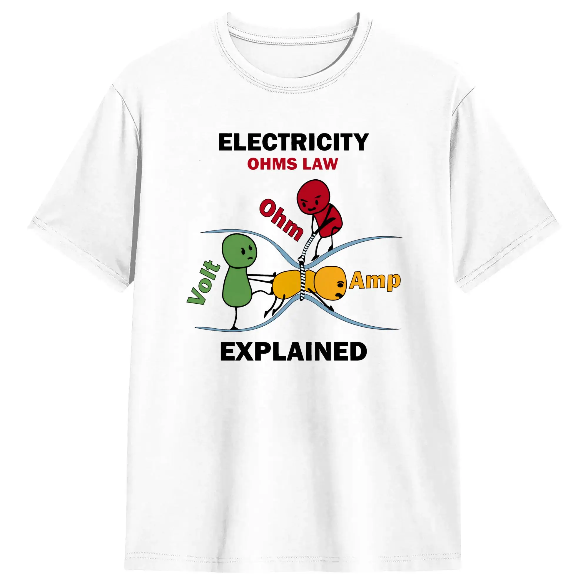 Electricity Explained T Shirt Summer  Vintage T-Shirts Cotton Harajuku Tshirt For Man Custom Logo Tees