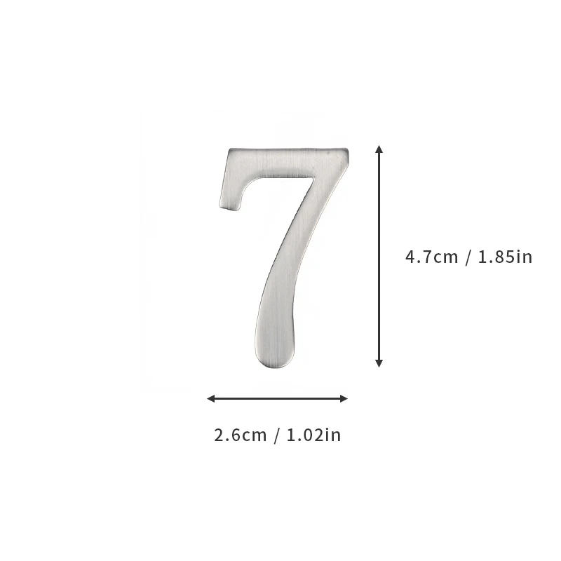 Türnummer aus Aluminiumlegierung mit selbstklebender Rückseite, 5 x 3 cm, silberne Hausnummer, Wohnungstürnummer für den Außenbereich, Hotel, Zuhause, Briefkasten – Detail 13