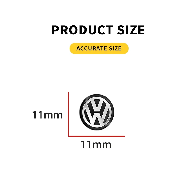 11 مللي متر سيارة معدنية مفتاح بعيد ملصق الألومنيوم شعار الديكور ملصق مائي ل Volkswagen CC لافيدا العلبة شيروكو B5 B6 MK5 MK6 MK7 #3