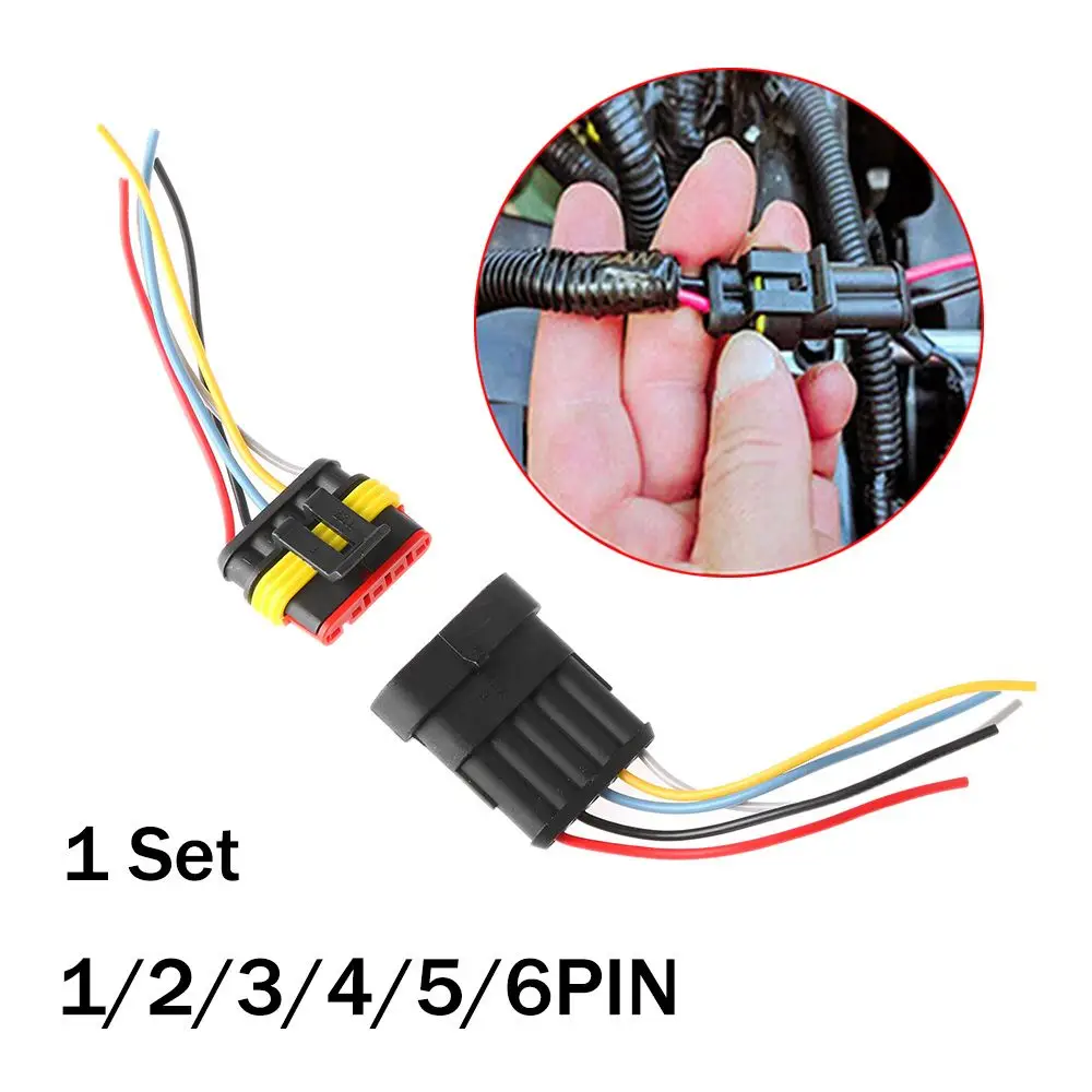 Terminal 1/2/3/4/5/6P Male and Female Automotive HID Plug Car Waterproof Electrical Connector Seal Kits With Wire