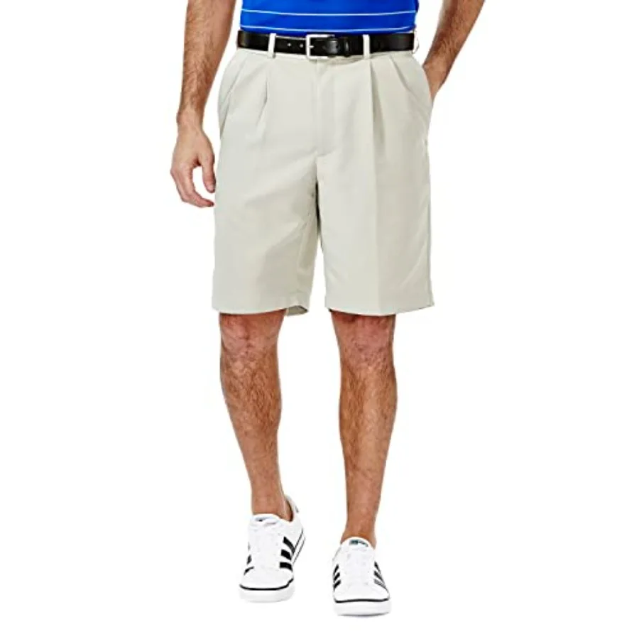 

Haggar Men's Cool 18 Classic Fit Pleat Front Expandable Waistband Short Regular and Big and Tall Sizes