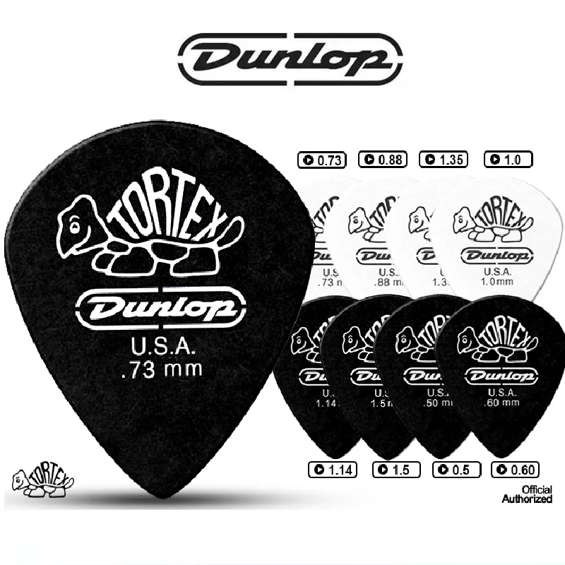 Plectres de guitare Dunlop Tortex Jazz III-blanc et noir, gamme de tous jauges (.50mm à 1.50mm), vendu par 1 médiator